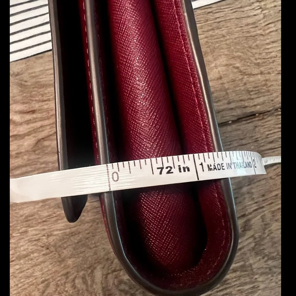 Tory Burch Emerson Chain Wallet Leather Cross Body Bag in Claret NWT - Picture 6 of 9